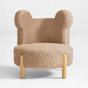 Sherpa Light Brown Bear Kids Play Chair