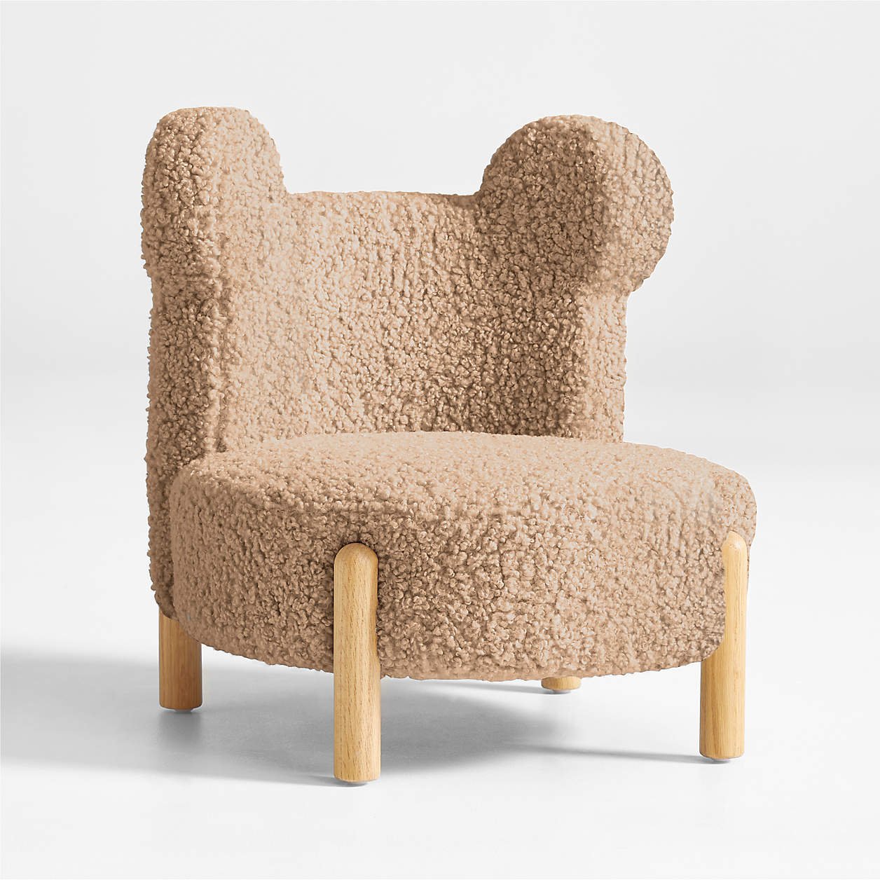 Sherpa Light Brown Bear Kids Play Chair - Image 2